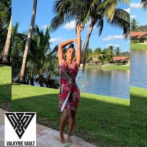 Joseph Ribkoff Pink Floral Midi Dress